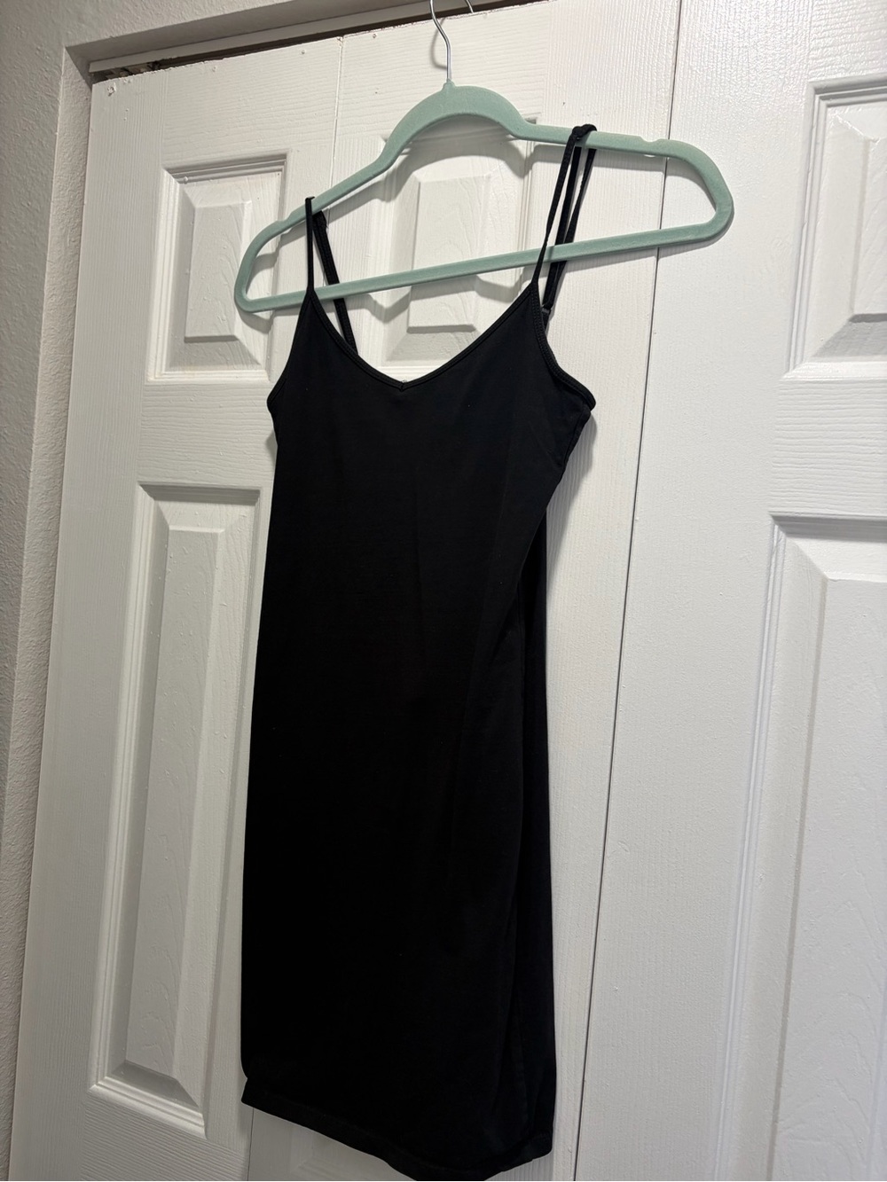Classic Black Slip Dress with Double Spaghetti Straps
